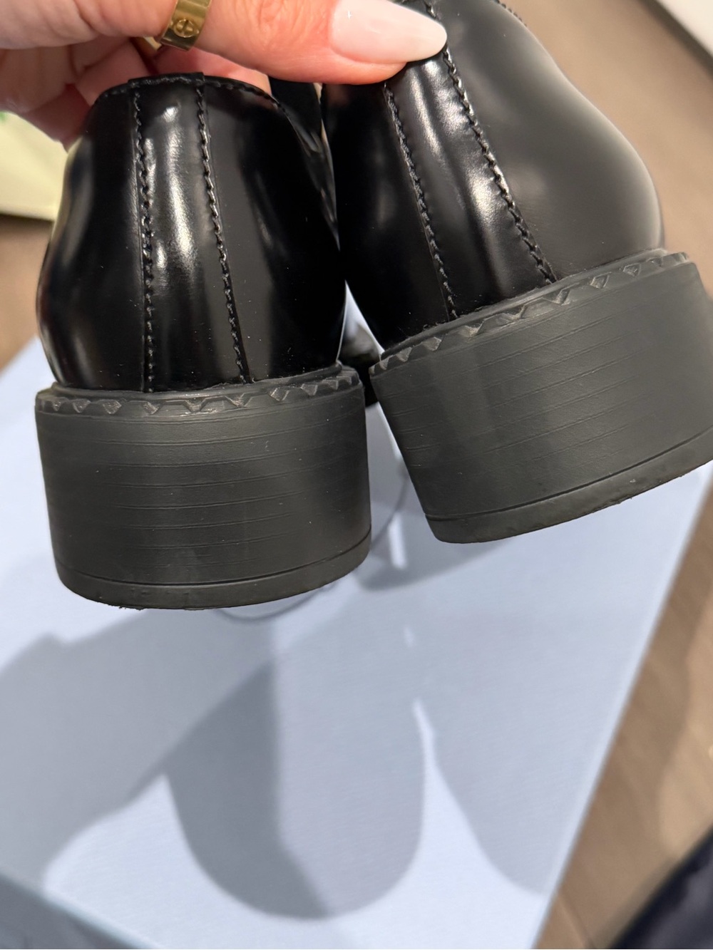 Prada triangle leather loafer - Picture 10 of 11